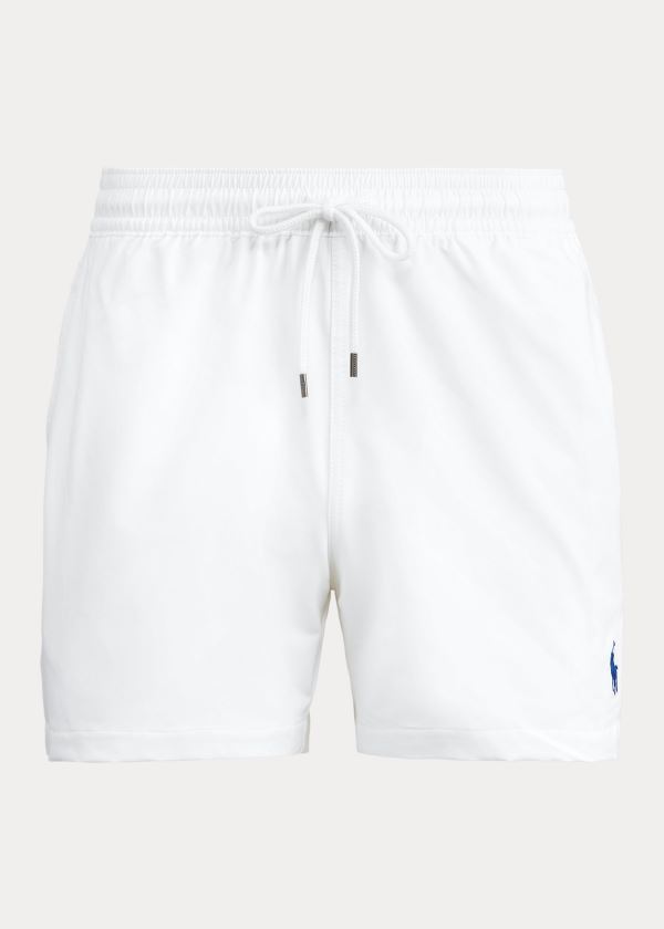 Short de Baño Polo Ralph Lauren Hombre Blancos - 4½-Inch Slim Fit - TKHUI9167